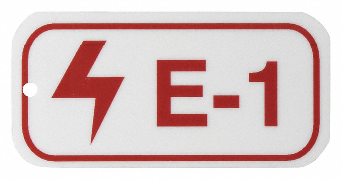 Lockout Tag: None/ No Header, E-1, Polystyrene, English, Plastic