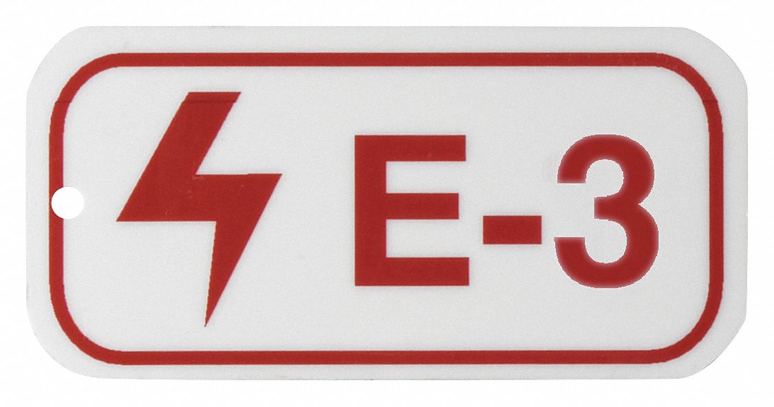 Lockout Tag: None/ No Header, E-3, Polystyrene, English, Plastic