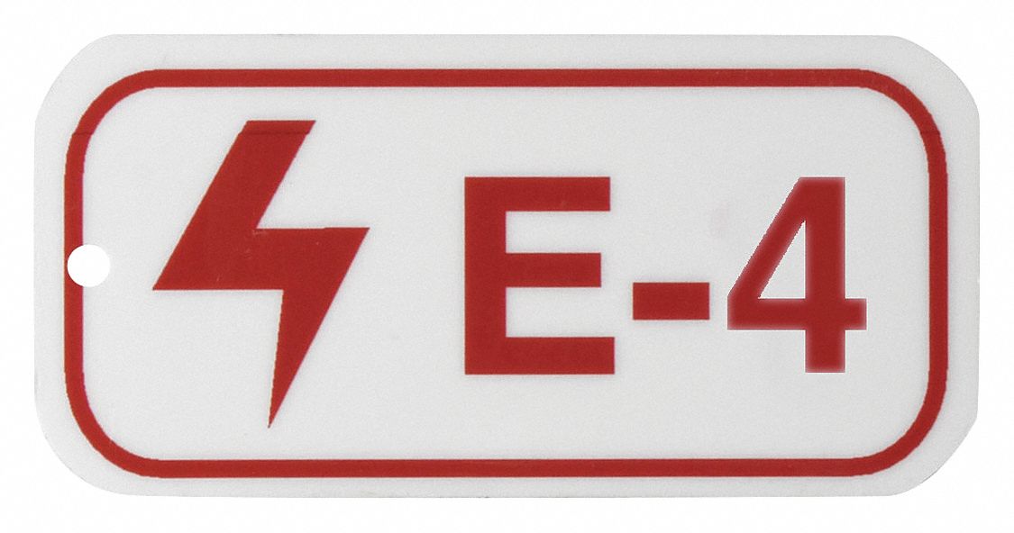 Lockout Tag: None/ No Header, E-4, Polystyrene, English, Plastic