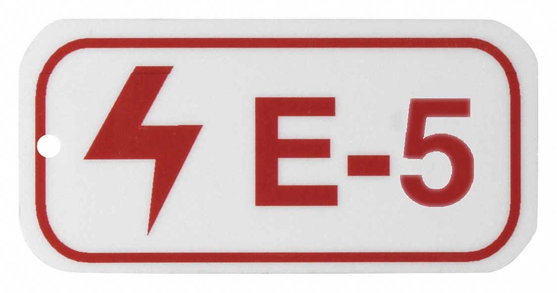 Lockout Tag: None/ No Header, E-5, Polystyrene, English, Plastic