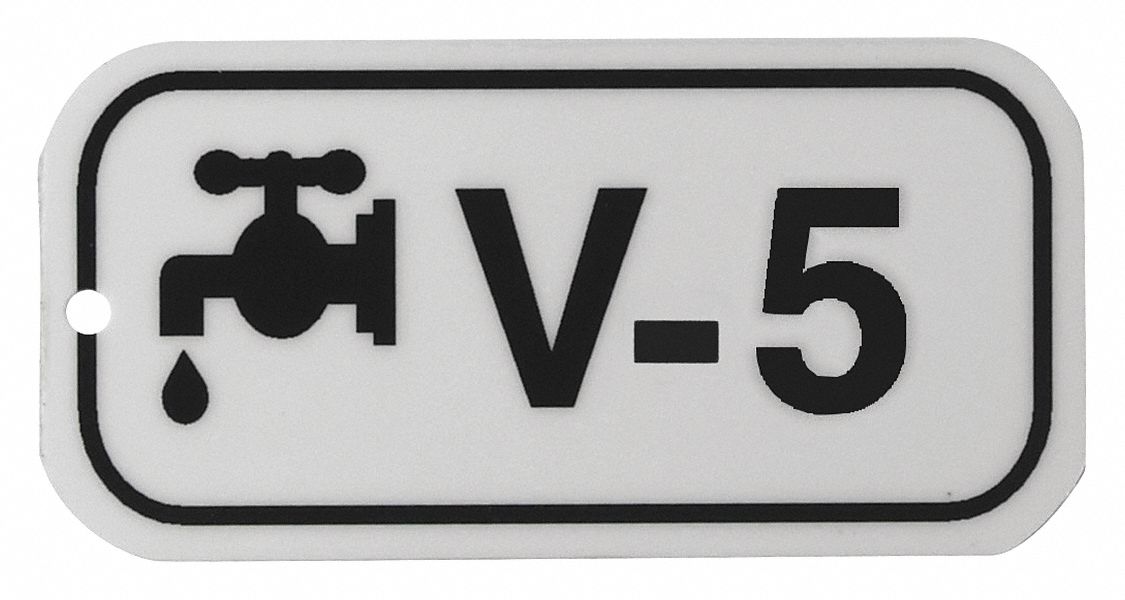 Lockout Tag: None/ No Header, V-5, Polystyrene, English, Plastic