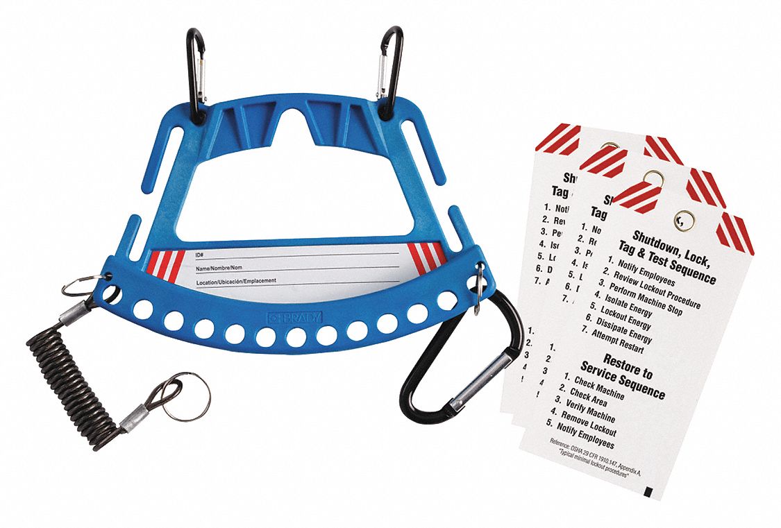 Lockout Station: 5 Components Included, Lockout Station, No Padlocks, Padlock Caddy, Text