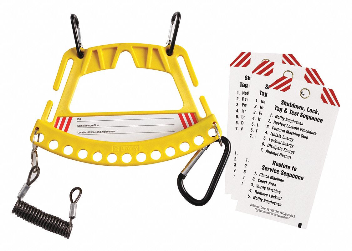Lockout Station: 5 Components Included, Lockout Station, No Padlocks, Padlock Caddy, Text