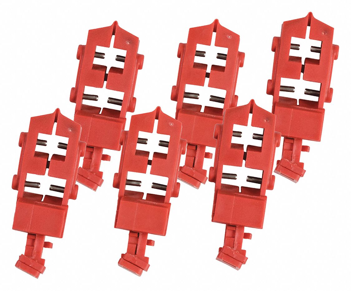 Circuit Breaker Lockout Rail: Snap-On, For 120V AC Volt, Includes Cable Tie Slot, 50 PK