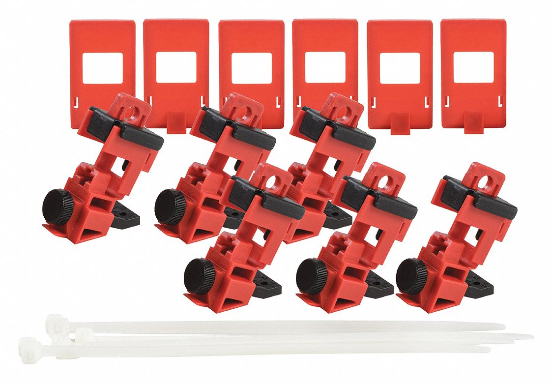 VERROUILLAGE DE DISJONCTEUR UNIPOLAIRE, ANGLAIS, ANSI, LARGEUR 1 3/50 PO, HAUTEUR 1 19/50 PO