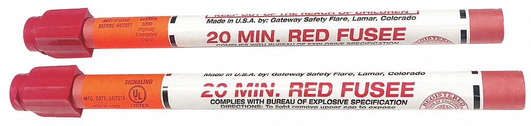 GATEWAY SAFETY FLARES Nonspike Safety Flares, 13 1/4 in, 20 min Flare ...