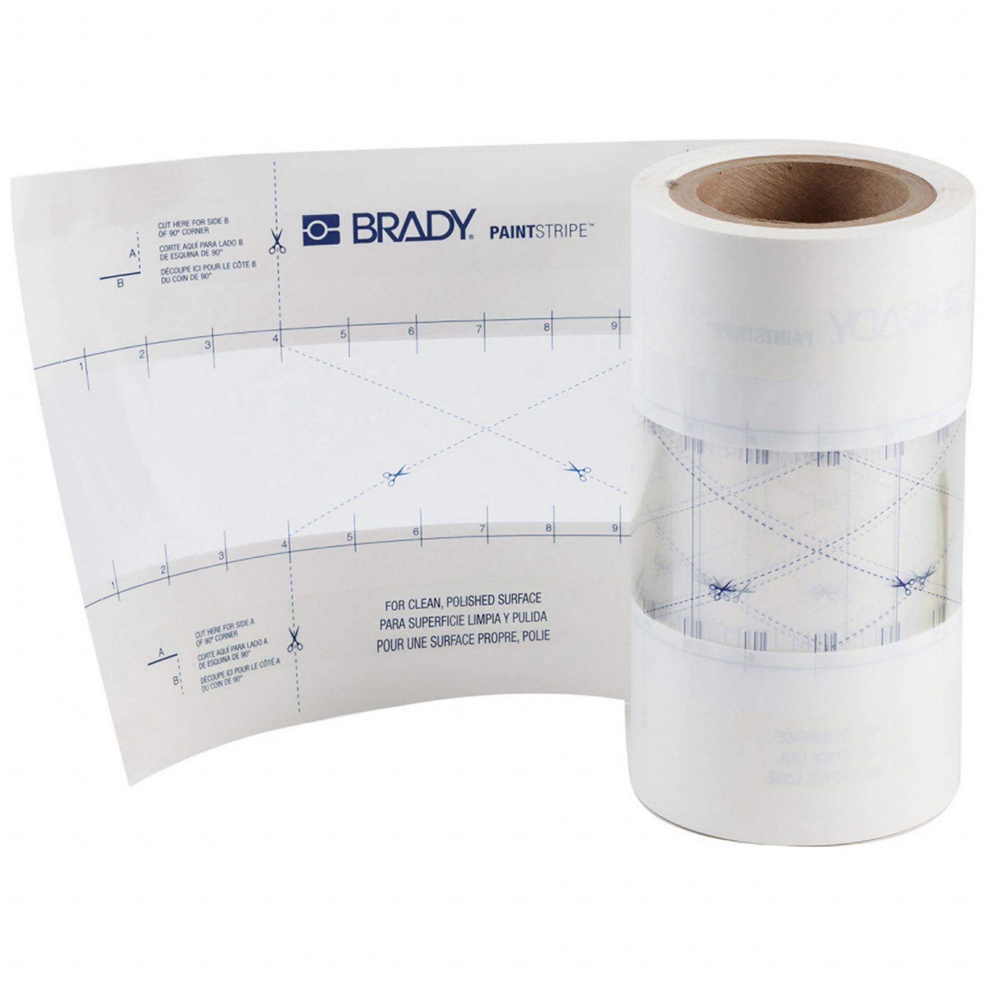 Individual Stencil: Continuous Line, Polypropylene, 3 in Line Wd, 100 ft Roll Lg