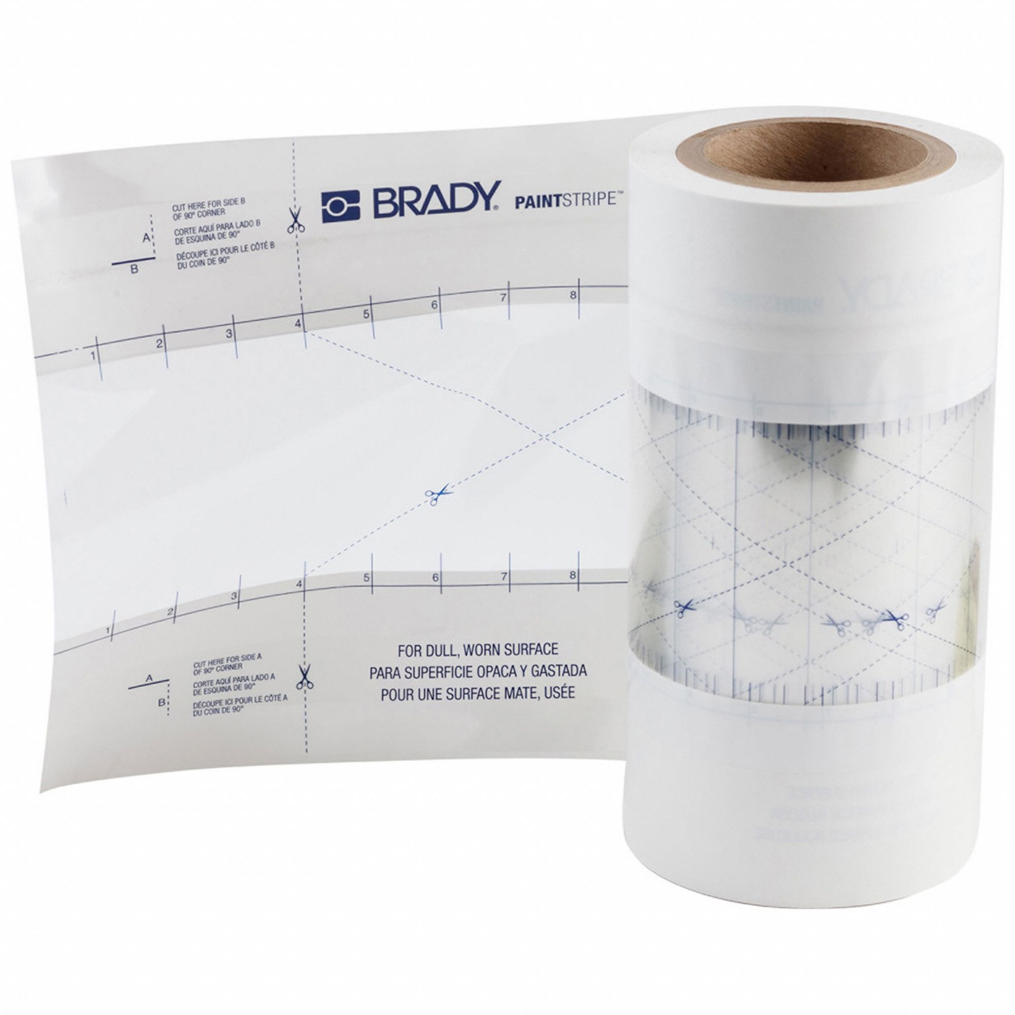 Individual Stencil: Continuous Line, Polyester, 4 in Line Wd, 100 ft Roll Lg