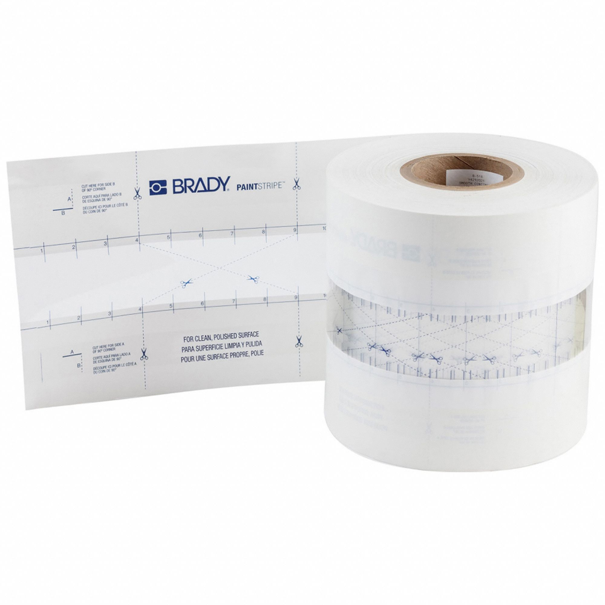 Individual Stencil: Continuous Line, Polypropylene, 2 in Line Wd, 500 ft Roll Lg