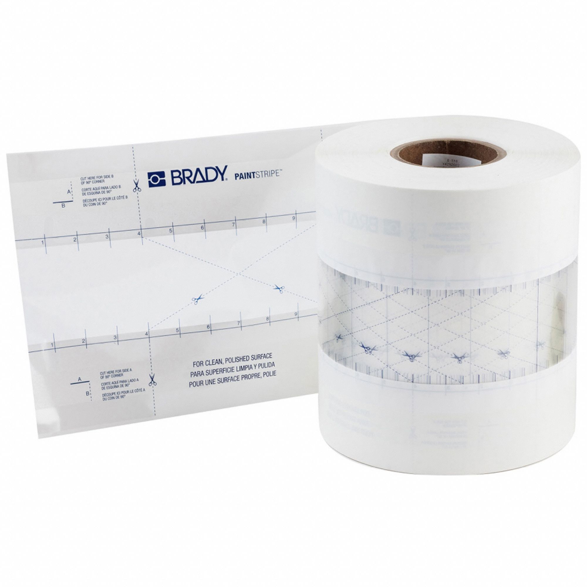 Individual Stencil: Continuous Line, Polypropylene, 3 in Line Wd, 500 ft Roll Lg