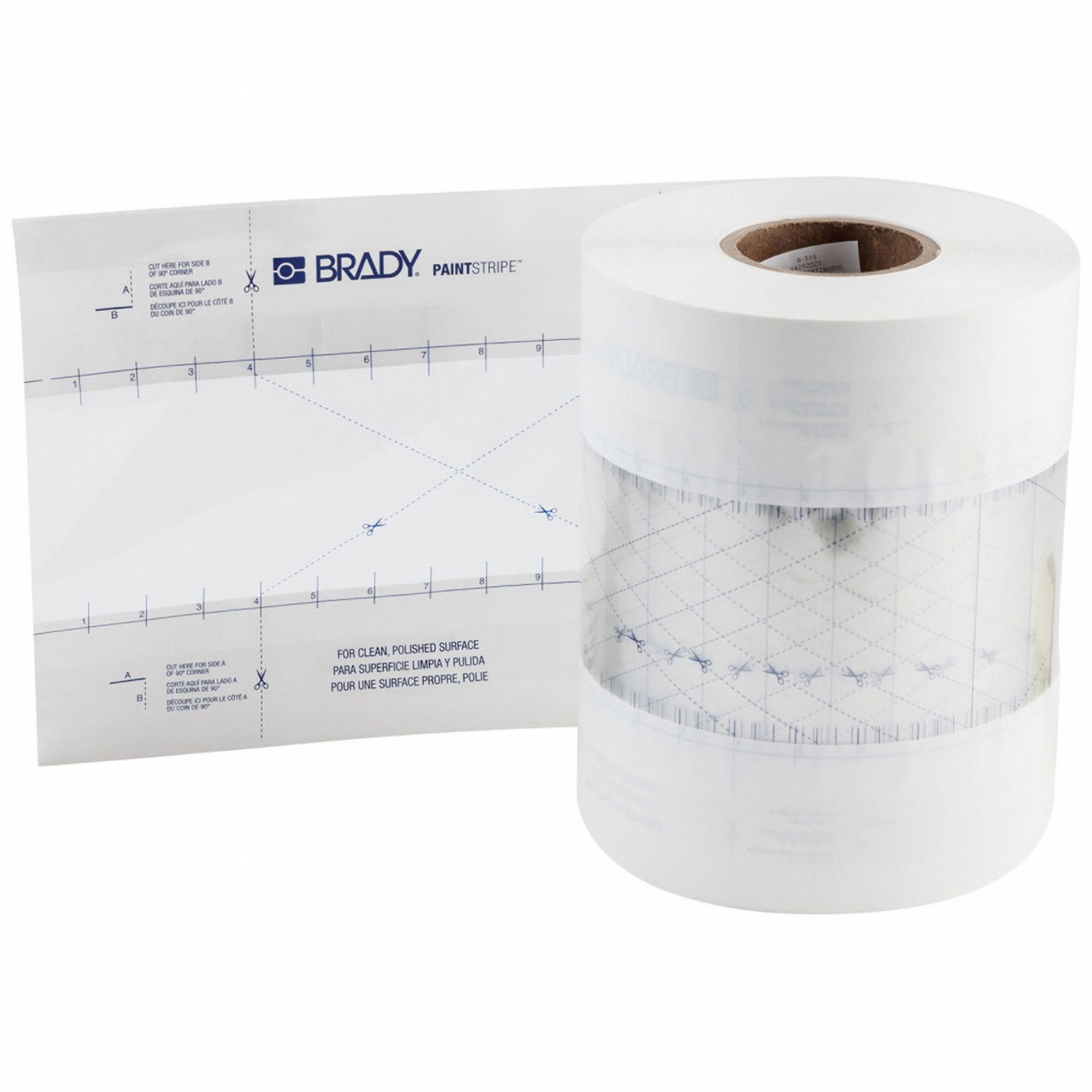 Individual Stencil: Continuous Line, Polypropylene, 4 in Line Wd, 500 ft Roll Lg