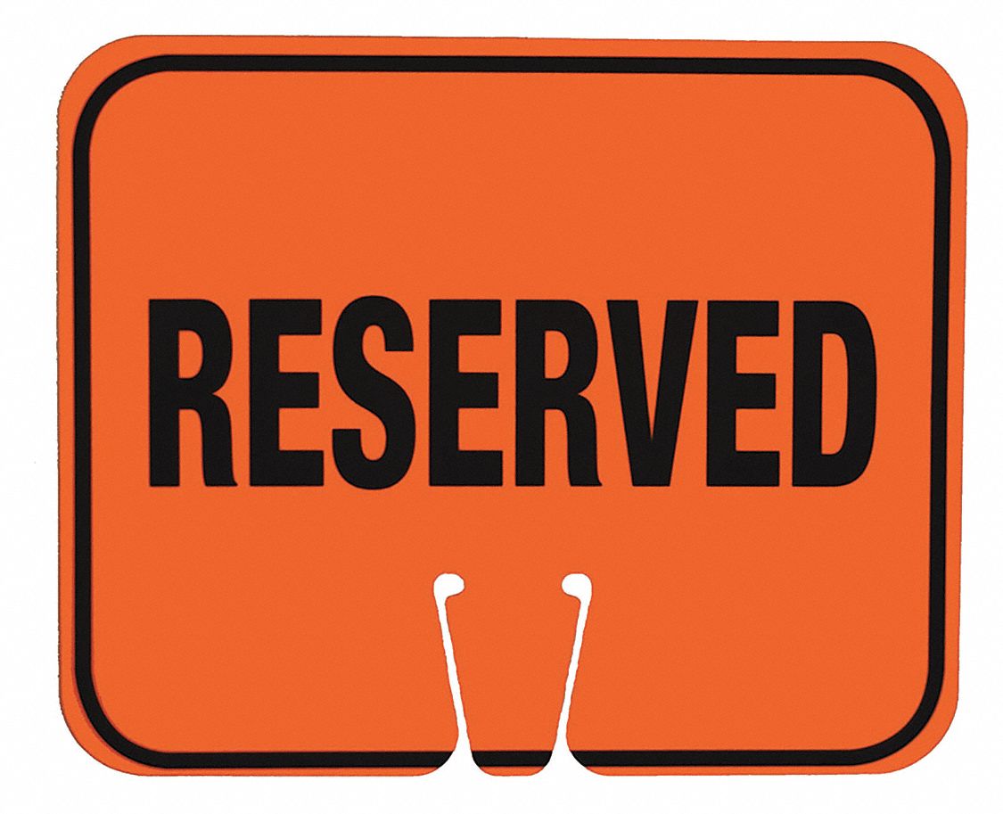 PANNEAU CÔNE DE SIGNALISATION, PLASTIQUE, 10½PO, BLANC/NOIR, RÉSERVÉ