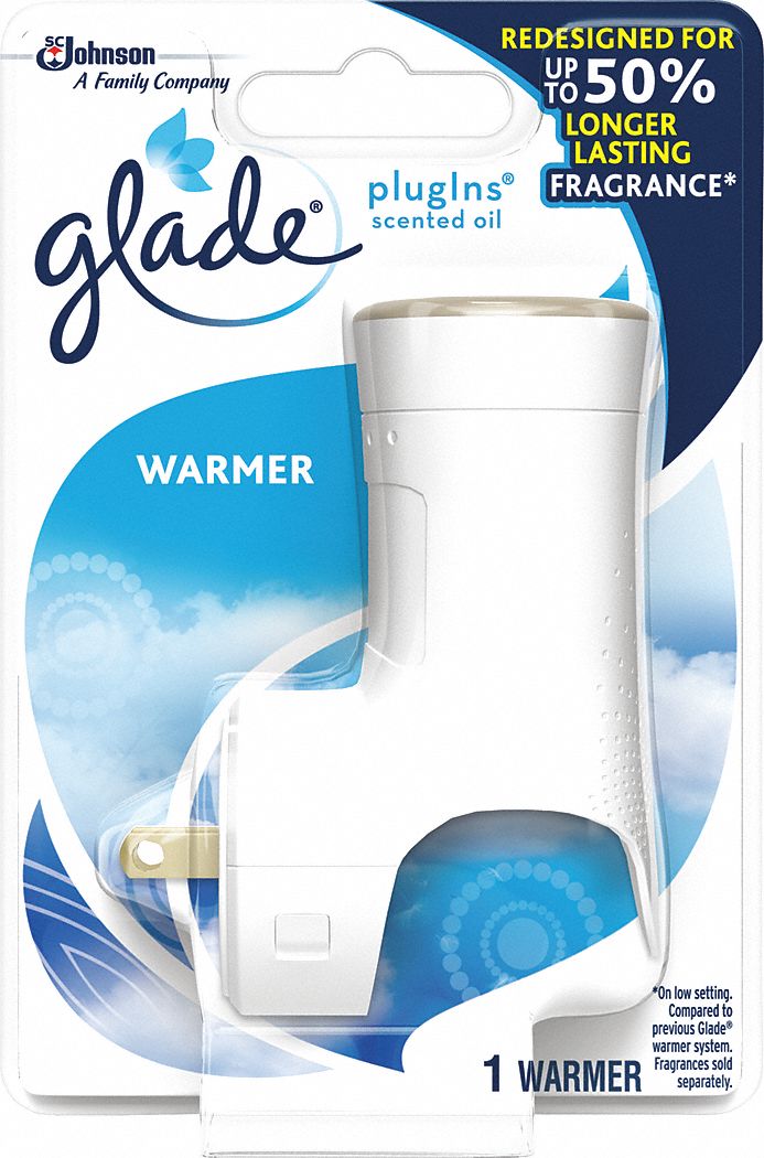 Air Freshener Dispenser: Glade, Plug In, Dispenser Only, Cartridge, White, 11 1/2 in Dp, 5 PK
