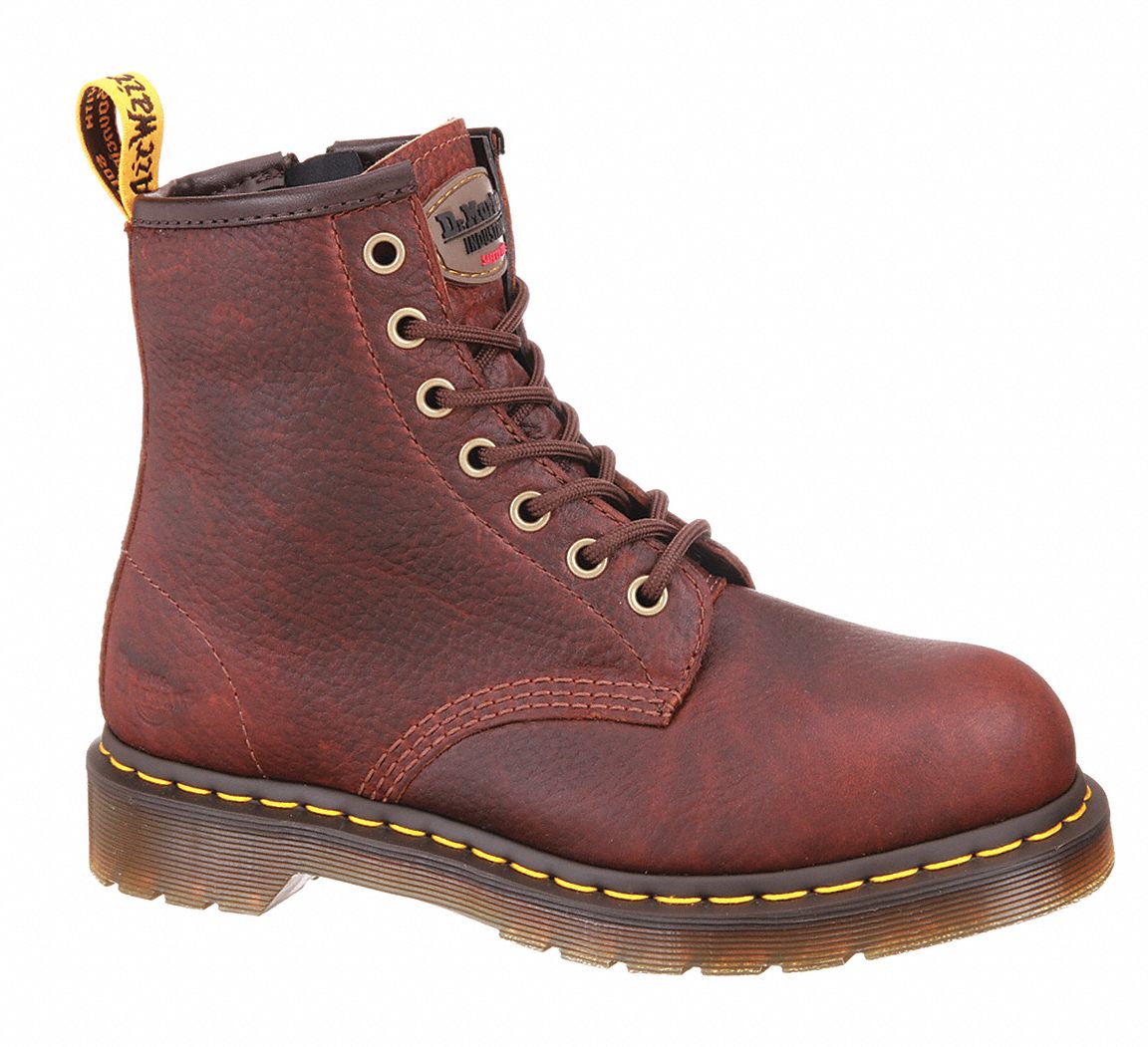 DR. MARTENS 6 in Work Boot, 10, M, Women's, Brown, Steel Toe Type, 1 PR ...