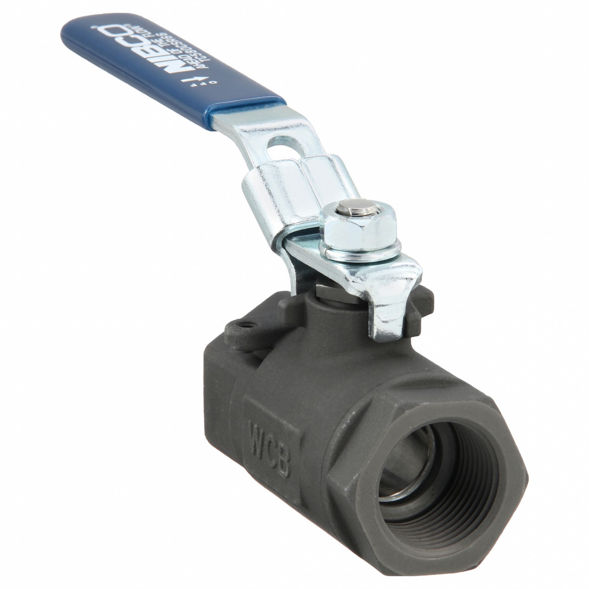 Manual Two-Way Ball Valve: 1 in, Carbon Steel, Straight, FNPT x FNPT, Std Port Ball Port
