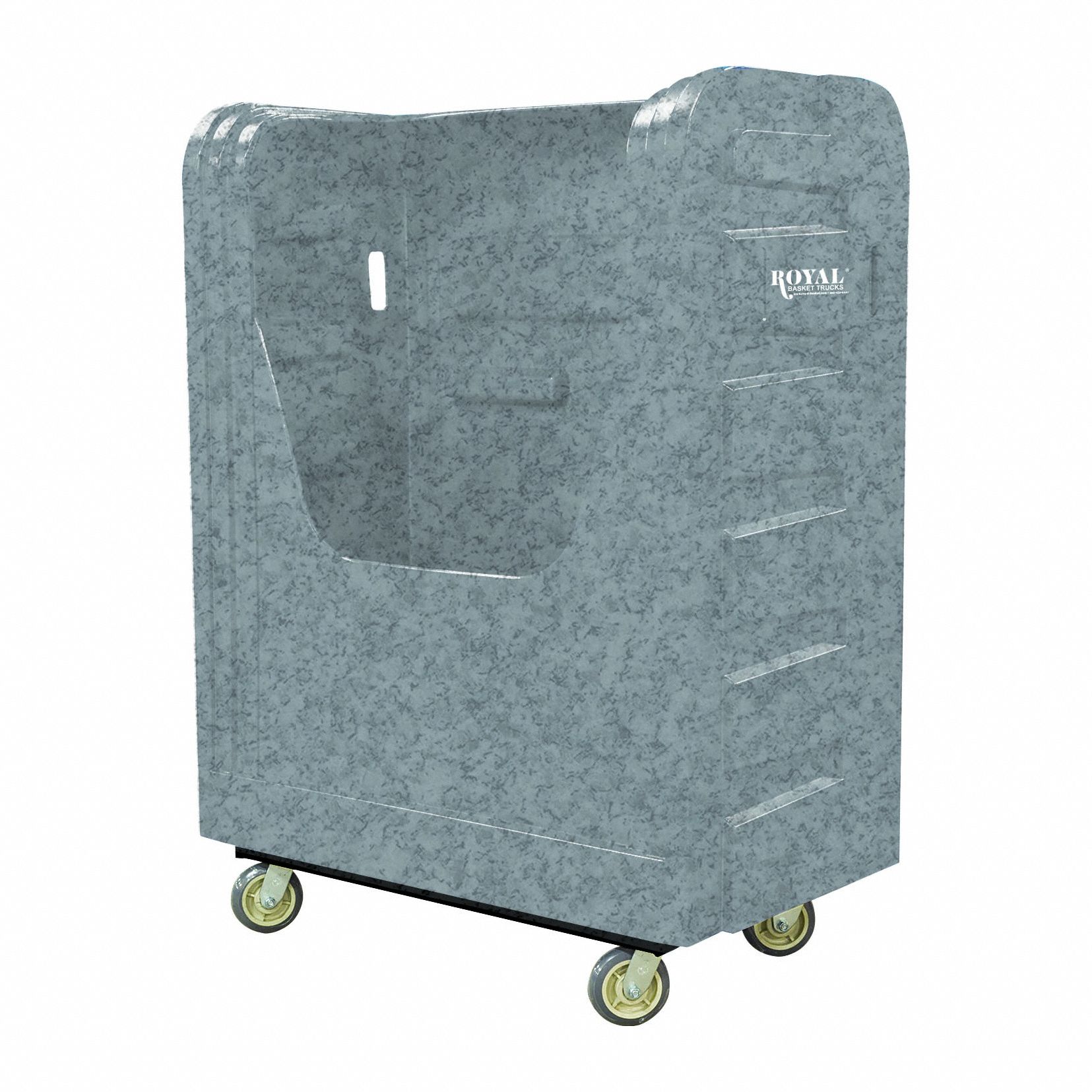 Bulk Transport Cart: Granite Gray, (2) Rigid/(2) Swivel, 50 1/2 in Overall Lg