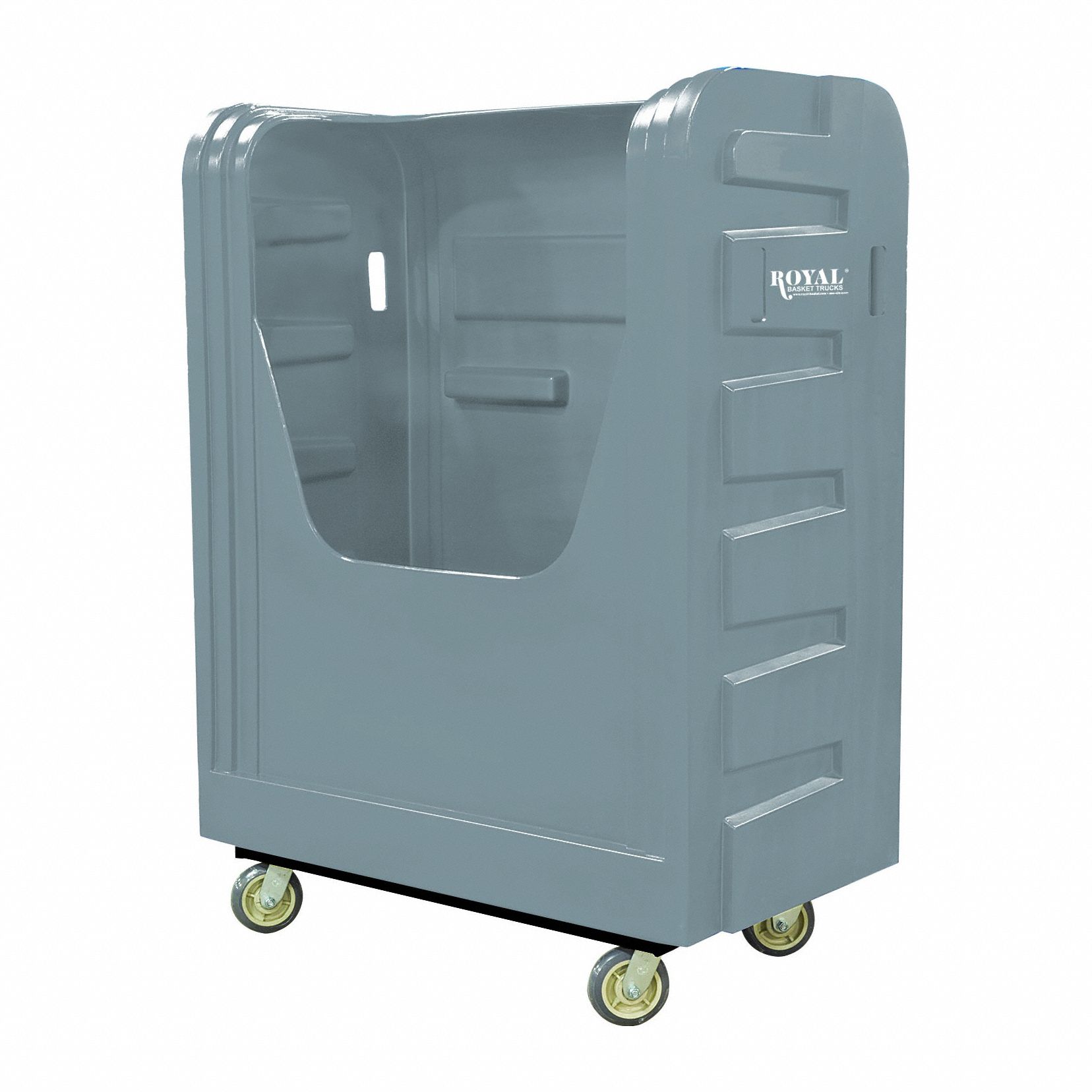 Bulk Transport Cart: Gray, (2) Rigid/(2) Swivel, 50 1/2 in Overall Lg