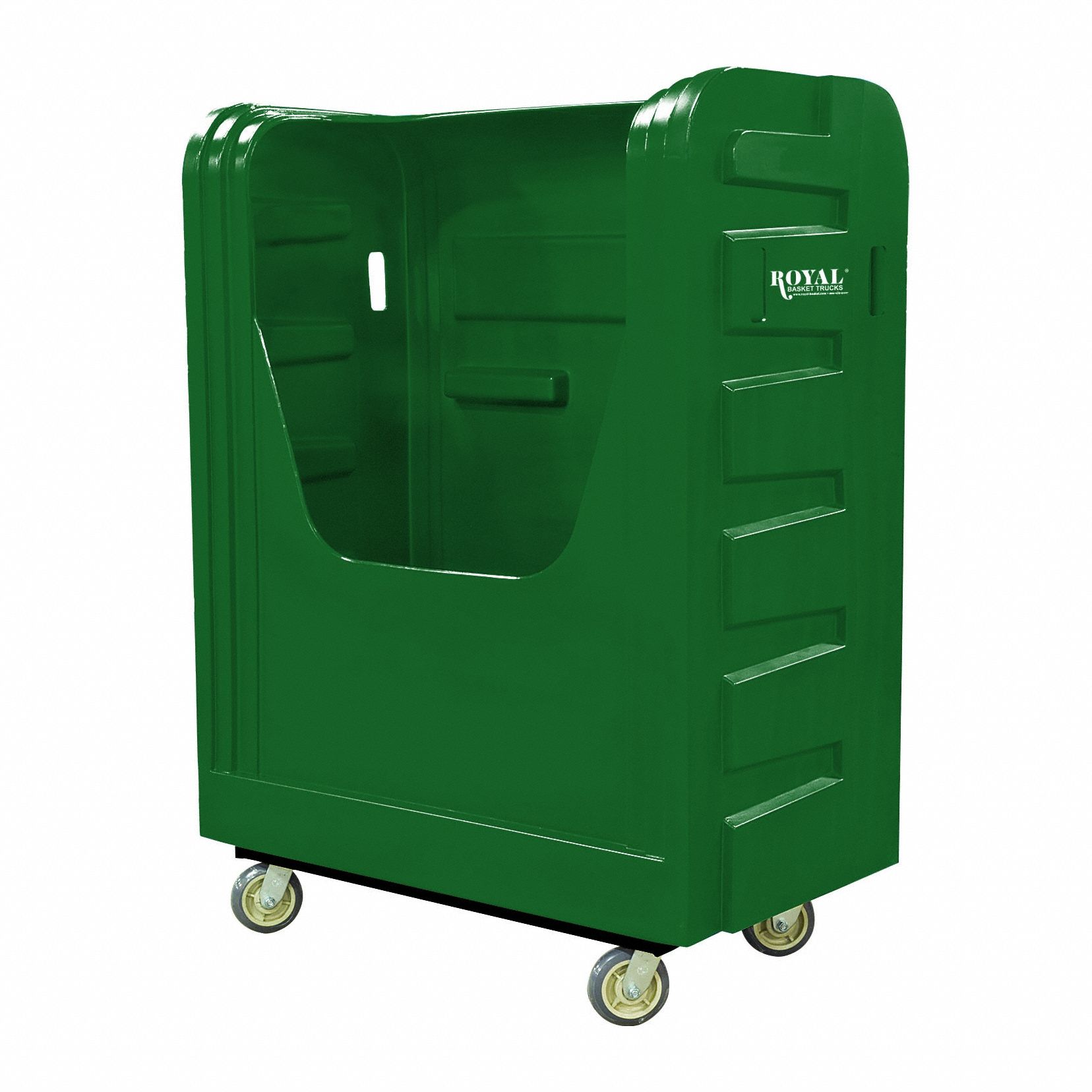Bulk Transport Cart: Green, (2) Rigid/(2) Swivel, 50 1/2 in Overall Lg