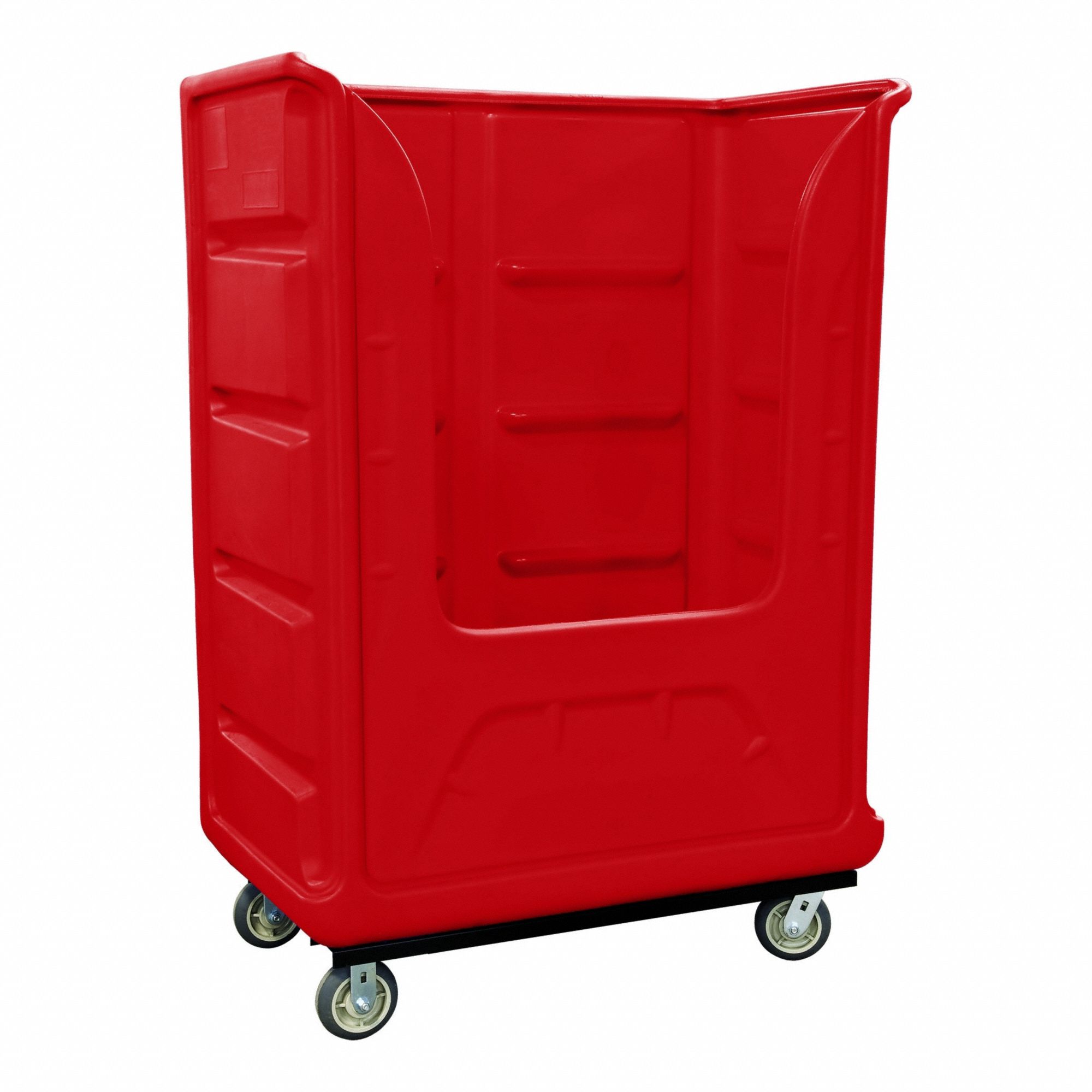 Bulk Transport Cart: Red, (2) Rigid/(2) Swivel, 50 1/2 in Overall Lg