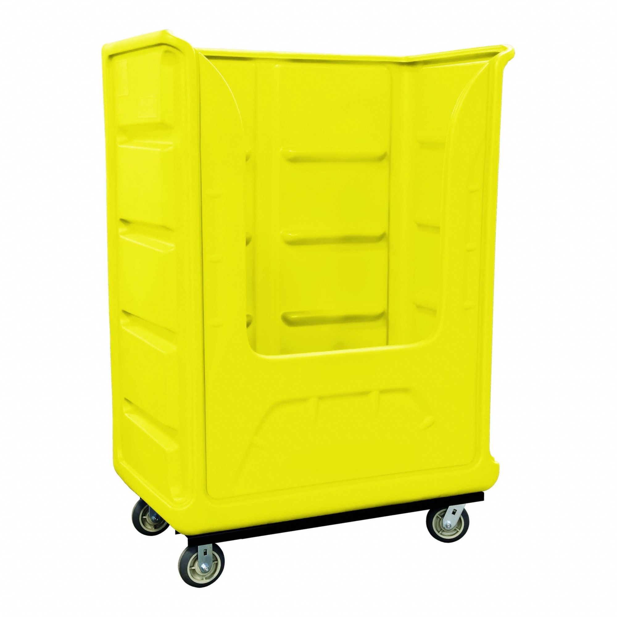 Bulk Transport Cart: Yellow, (2) Rigid/(2) Swivel, 50 1/2 in Overall Lg