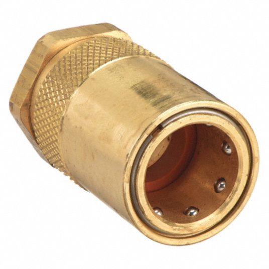 PARKER Hydraulic Quick Connect Hose Coupling: 3/8 in Coupling Size, Brass,  22.71 lpm Max. Flow Rate