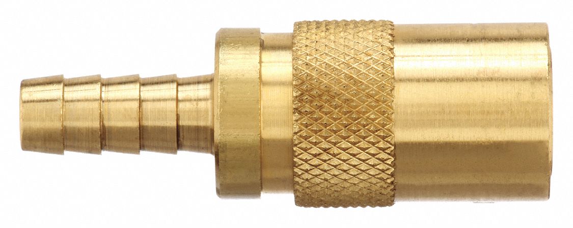 Hydraulic Quick Connect Hose Coupling: 3/8 in Coupling Size, Brass, 22.71 lpm Max. Flow Rate