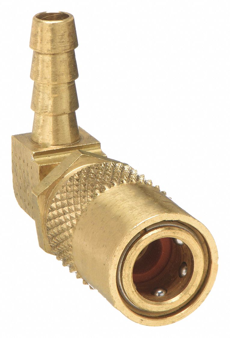 Hydraulic Quick Connect Hose Coupling: 1/4 in Coupling Size, Brass, 11.36 lpm Max. Flow Rate