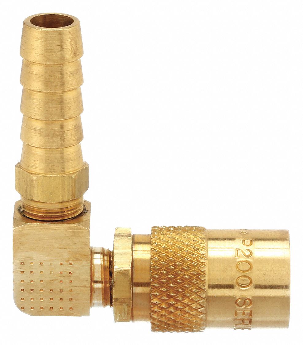 Hydraulic Quick Connect Hose Coupling: 1/4 in Coupling Size, Brass, 11.36 lpm Max. Flow Rate