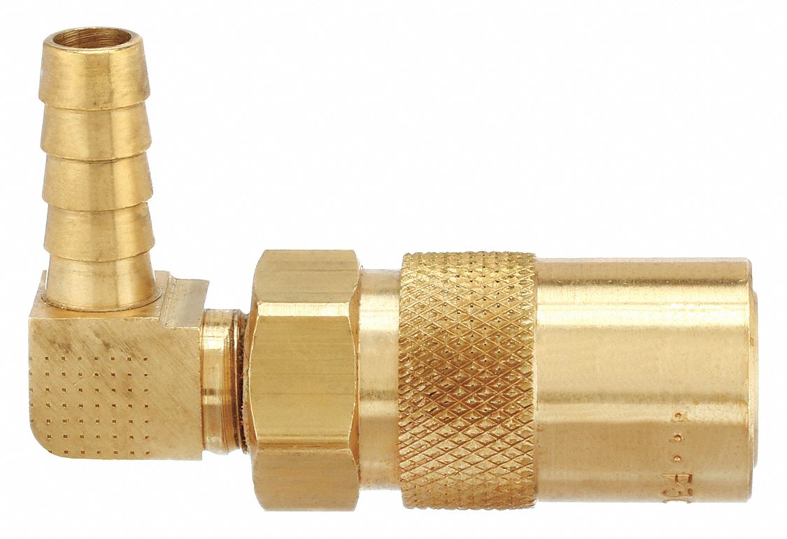 Hydraulic Quick Connect Hose Coupling: 3/8 in Coupling Size, Brass, 22.71 lpm Max. Flow Rate