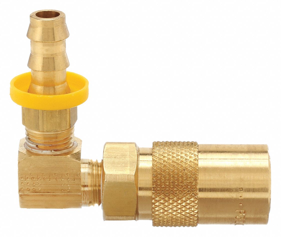 Hydraulic Quick Connect Hose Coupling: 3/8 in Coupling Size, Brass, 22.71 lpm Max. Flow Rate