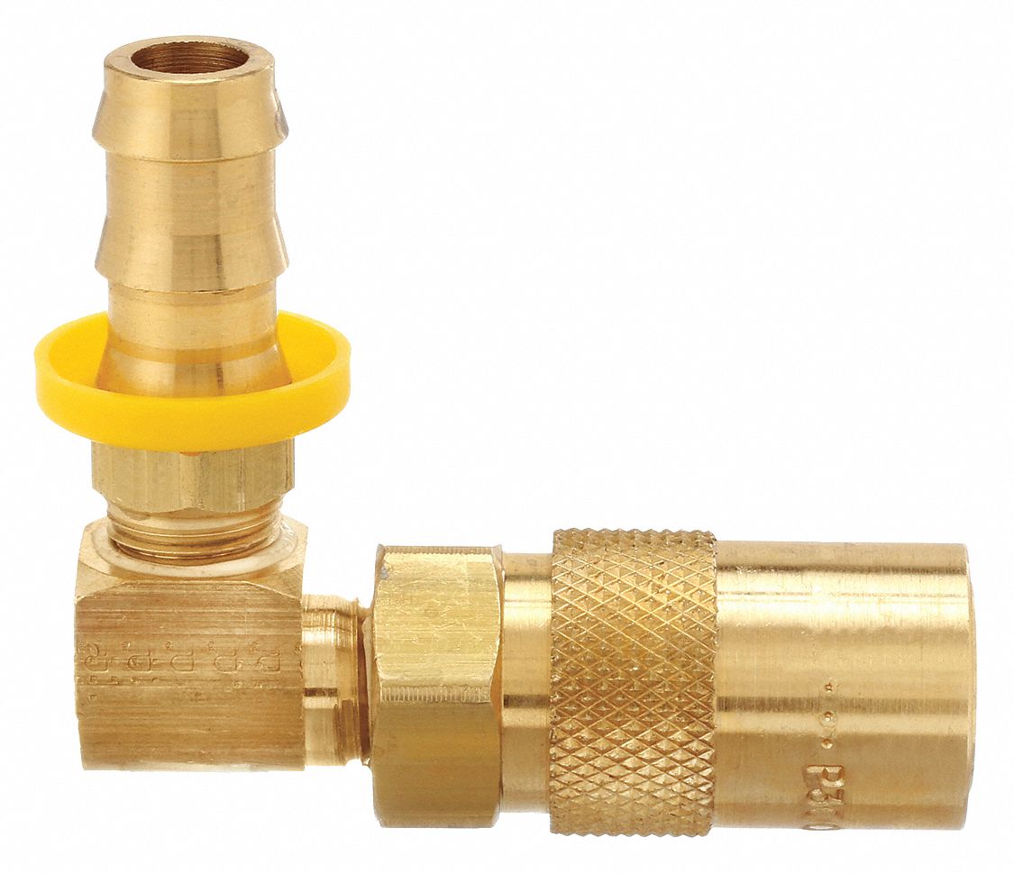 Hydraulic Quick Connect Hose Coupling: 3/8 in Coupling Size, Brass, 22.71 lpm Max. Flow Rate