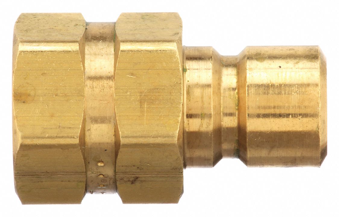 Hydraulic Quick Connect Hose Coupling: 3/8 in Coupling Size, Brass, 22.71 lpm Max. Flow Rate