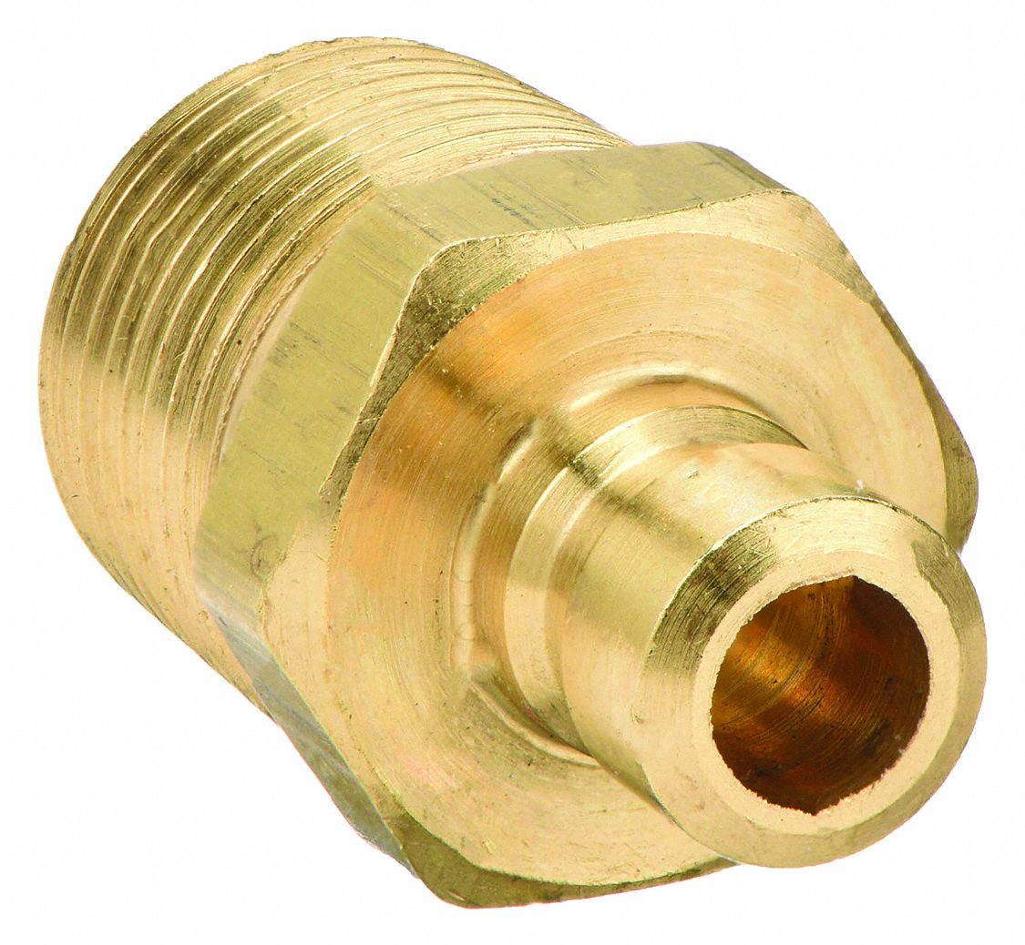 Hydraulic Quick Connect Hose Coupling: 1/4 in Coupling Size, Brass, 11.36 lpm Max. Flow Rate