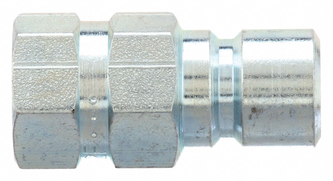 Hydraulic Quick Connect Hose Coupling: 3/8 in Coupling Size, Steel, 22.71 lpm Max. Flow Rate