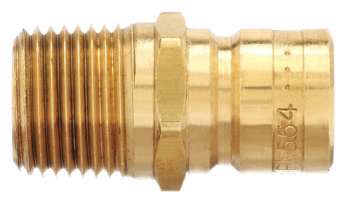 Hydraulic Quick Connect Hose Coupling: 1/2 in Coupling Size, Brass, 45.42 lpm Max. Flow Rate
