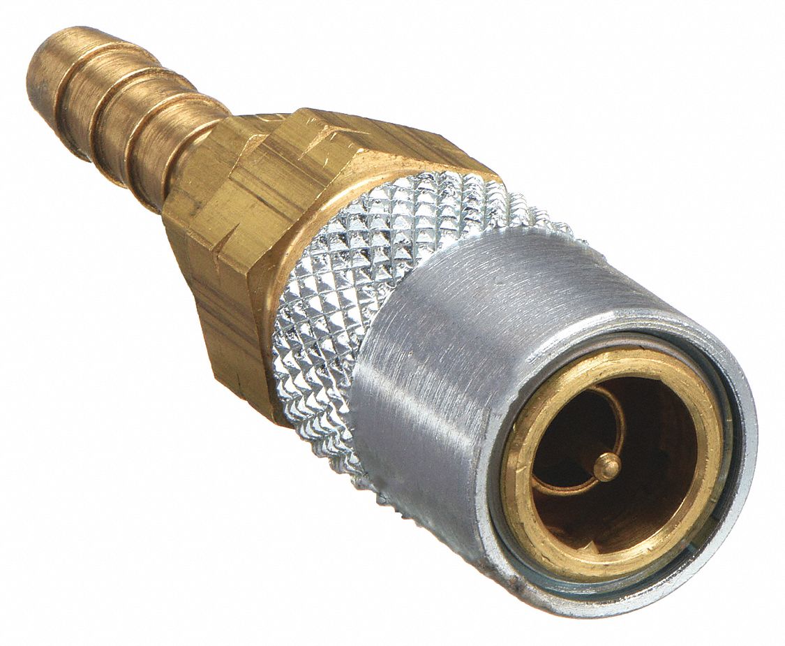 Hydraulic Quick Connect Hose Coupling: 1/4 in Coupling Size, Brass, 11.36 lpm Max. Flow Rate