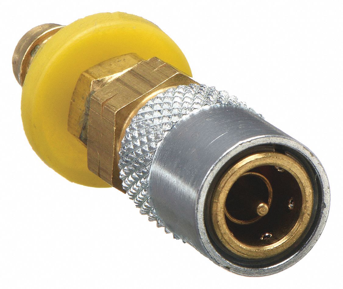 Hydraulic Quick Connect Hose Coupling: 1/4 in Coupling Size, Brass, 11.36 lpm Max. Flow Rate