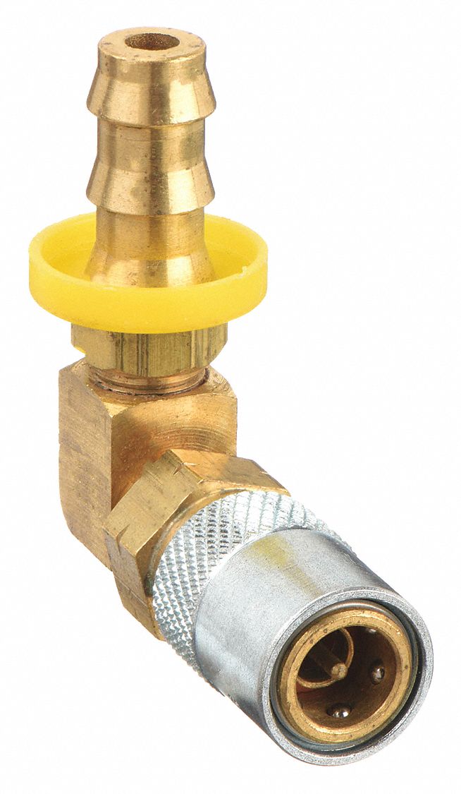 Hydraulic Quick Connect Hose Coupling: 1/4 in Coupling Size, Brass, 11.36 lpm Max. Flow Rate