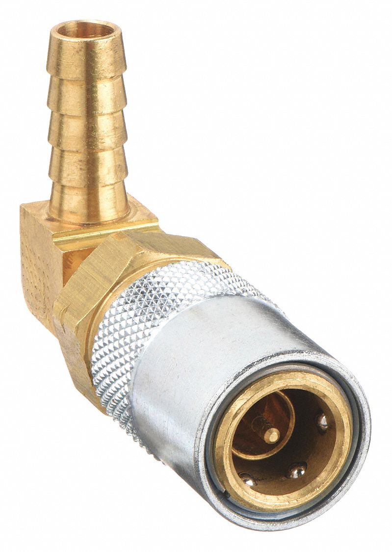 Hydraulic Quick Connect Hose Coupling: 3/8 in Coupling Size, Brass, 22.71 lpm Max. Flow Rate