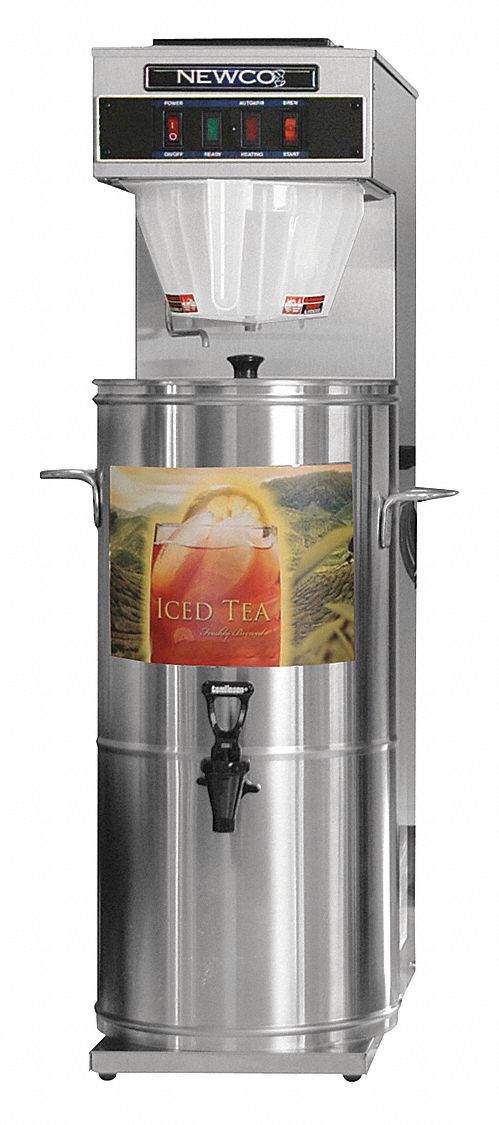 Tea Brewer: Commercial, 4 gal, 3 gph Brewing Capacity, 120V, 15 A, 1500 W