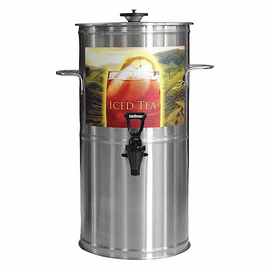 Beverage Dispenser: Commercial, 3.5 gal, 12 in Max. Cup Ht, Stainless Steel