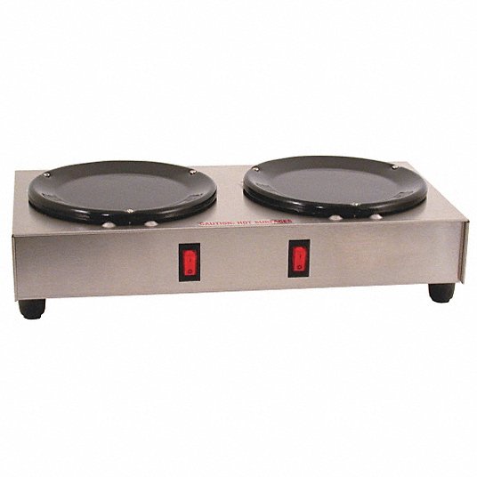 Hot Plate: 200 W, Solid, 2 Elements, 6 in dia, 7 in Lg, 14 in Wd
