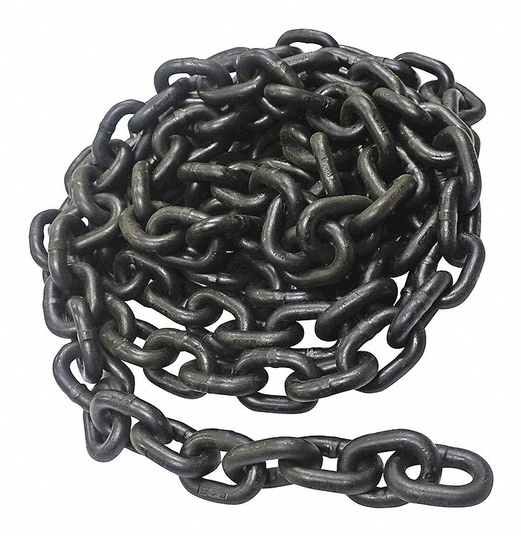 500 ft Grade 100 Straight Chain, 3/8 in Trade Size, 8800 lb Working