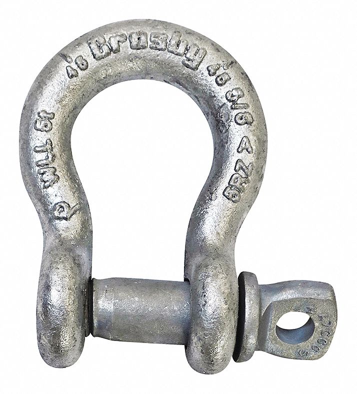 ANCHOR SHACKLE, 14,000 LB WORKING LOAD LIMIT, 1¼ IN W BETWEEN EYES