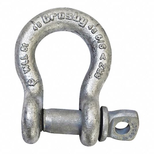 CROSBY Anchor Shackle: Anchor Shackle, 14,000 lb Working Load Limit, 1 1/4  in Wd Between Eyes