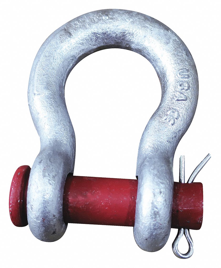 Anchor Shackle: Anchor Shackle, 6, 500 lb Working Load Limit, 5/8 in Body Thick, Carbon Steel