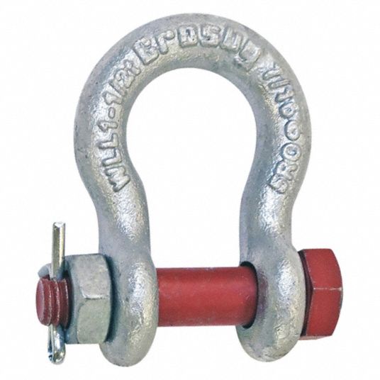 CROSBY Shackle, 1 1/4 in Body Size, 1 13/32 in Pin Dia. - 48FR39 ...