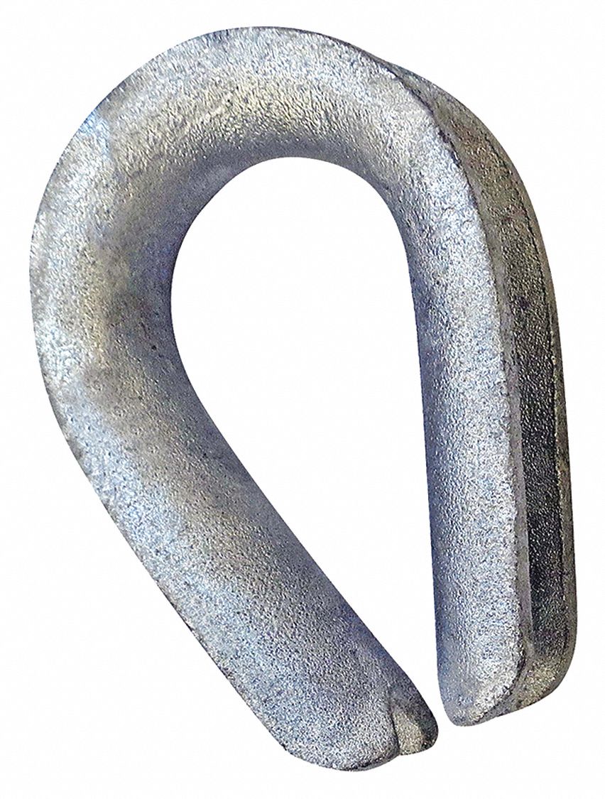 CROSBY, Steel, For 5/8 in Wire Rope Dia., Wire Rope Thimble 48FR67