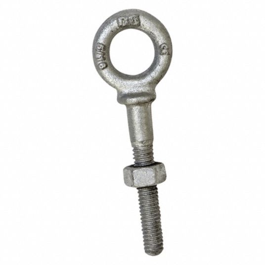 CROSBY Eye Bolt, 6.44 in. L, Galvanized, Steel 48FR791045176 Grainger