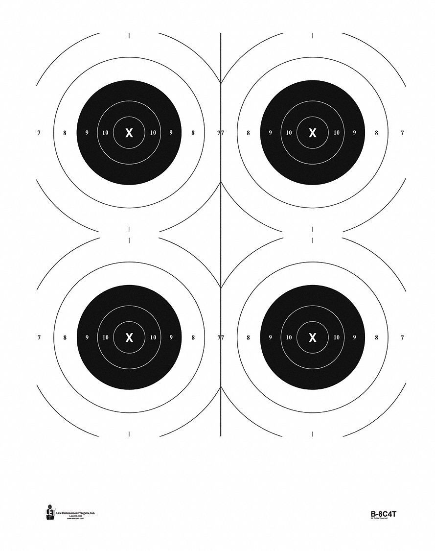 LE TARGETS US Army 4 B-8C Bullseye Target, PK50 - 48FT14|B-8C4T-50 ...